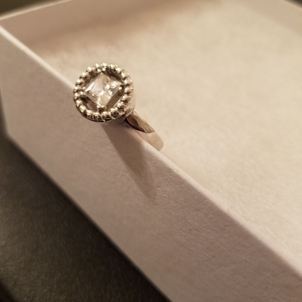 Cubic Zirconia Silver Ring - Size 7